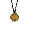 Laced Gemstone Hexagon Pendant - Yellow Quartz  (LGemP-07)