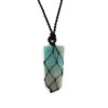 Laced Gemstone Flat Point Pendant - Amazonite  (LGemP-09)