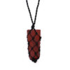 Laced Gemstone Flat Point Pendant - Red Jasper  (LGemP-12)