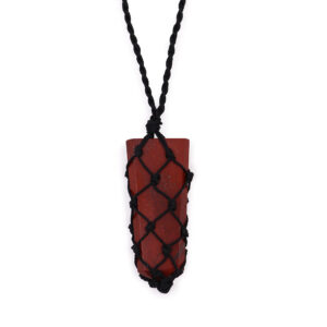 Laced Gemstone Flat Point Pendant - Red Jasper (LGemP-12)