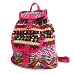 Jacquard Bag - Pink Backpack  (JNS-03)