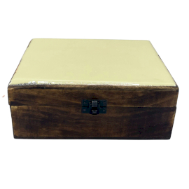 Large Ceramic Glazed Wood Box - 20x15x7.5cm - Concrete  (CGIBox-10)