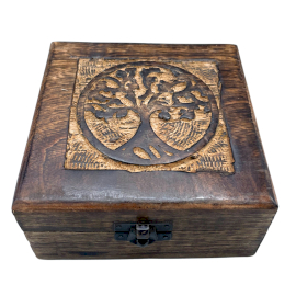 Square Wooden Keepsake Box 13x13x6cm - Tree of Life  (IMBox-04)