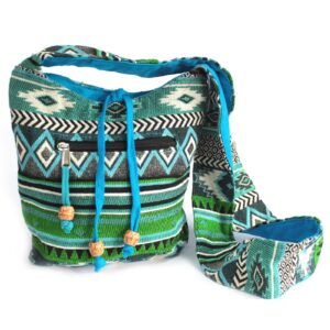 Jacquard Bag - Teal Sling Bag  (JNS-04)