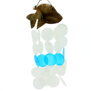 Coconut & Capiz Windchimes - Blue Dolphins - 30cm  (Copi-11)