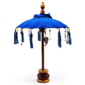 Bali Home Decor Parasol - Cotton - Blue- 40cm  (BPAR-10)