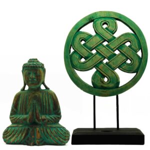Buddha Feng Shui Set - Mandala - Green  (BFSS-05)