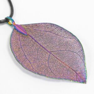 Necklace - Bravery Leaf - Lavender  (POT-09C)