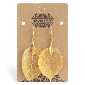 Earrings - Bravery Leaf - Gold  (POT-13B)