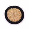 Natural Coaster - Jute & Cotton 10cm  (set of 4) - Black Boarder  (NPMAT-14)