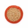 Natural Coaster - Jute & Cotton 10cm  (set of 4) - Clay Boarder  (NPMAT-15)