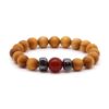 Cedarwood Root Chakra Bangle with Red Jasper  (CWBG-01)