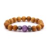 Cedarwood Third Eye Chakra Bangle with Amethyst  (CWBG-06)