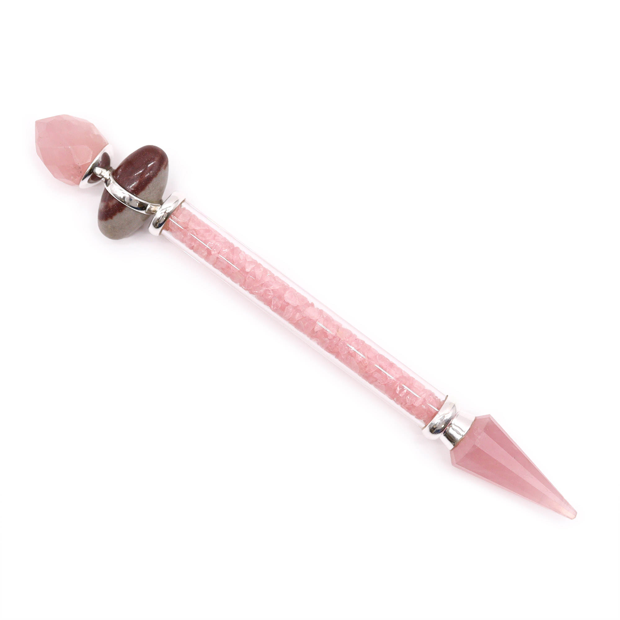 Shiva Lingam Magic Wand - Rose Quartz - Love  (LingW-01)