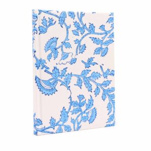 Cotton Bound Notebooks 20x15cm - 96 pages - Pale Blue Floral  (CBN-09)
