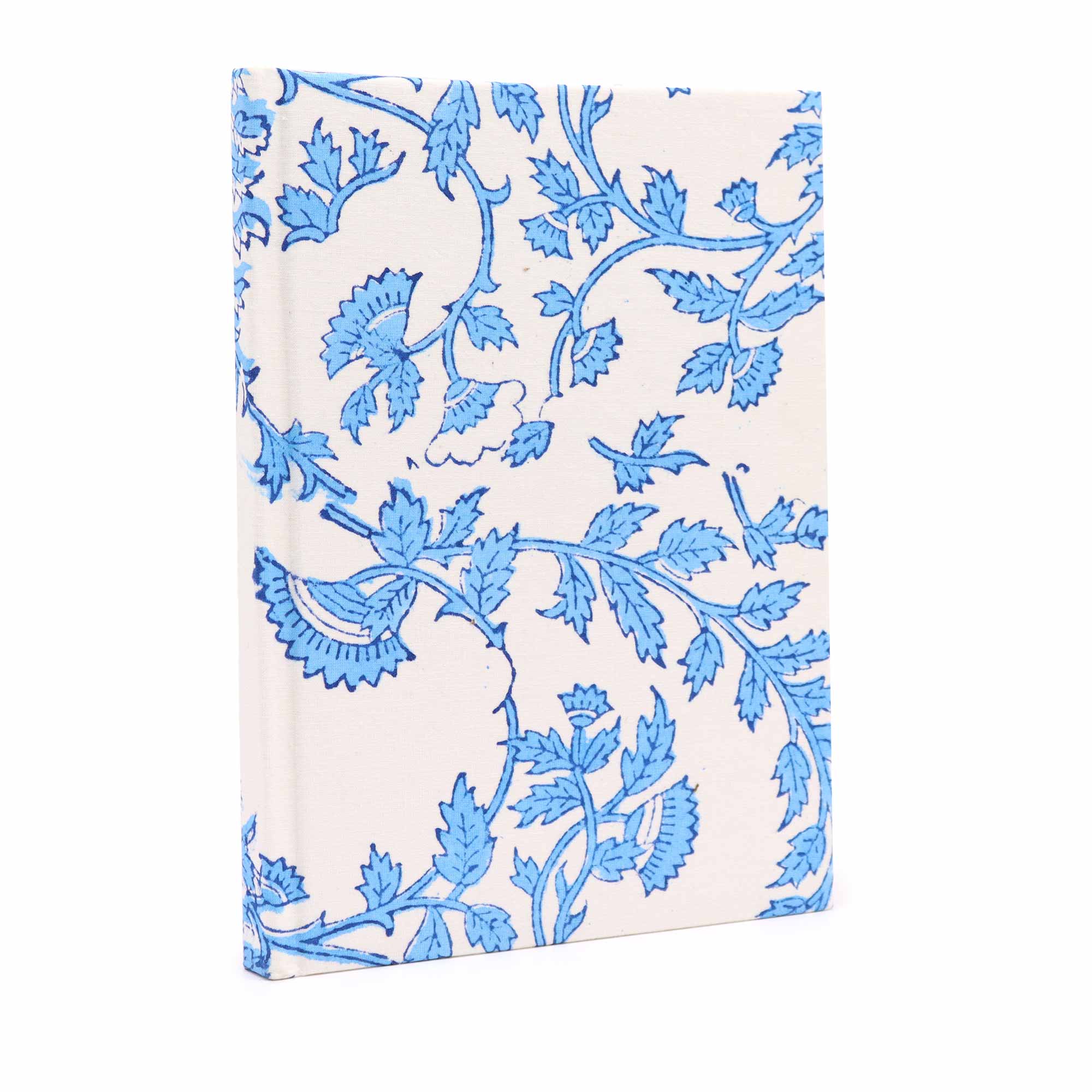 Cotton Bound Notebooks 20x15cm - 96 pages - Pale Blue Floral  (CBN-09)