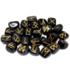 Runes Stone Set in Pouch - Black Agate  (Rune-09)