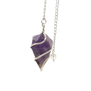 Raw Gemstone Pendulum - Amethyst  (SpecMP-53)