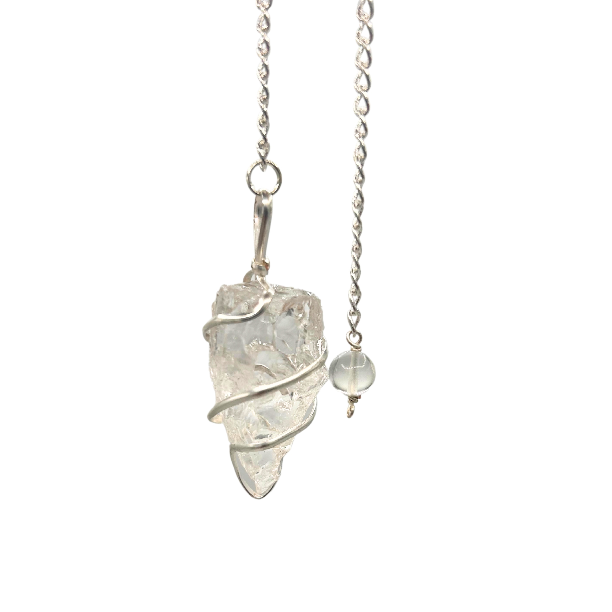 Raw Gemstone Pendulum - Rock Quartz (SpecMP-54)