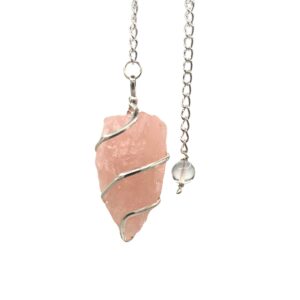 Raw Gemstone Pendulum - Rose Quartz  (SpecMP-55)