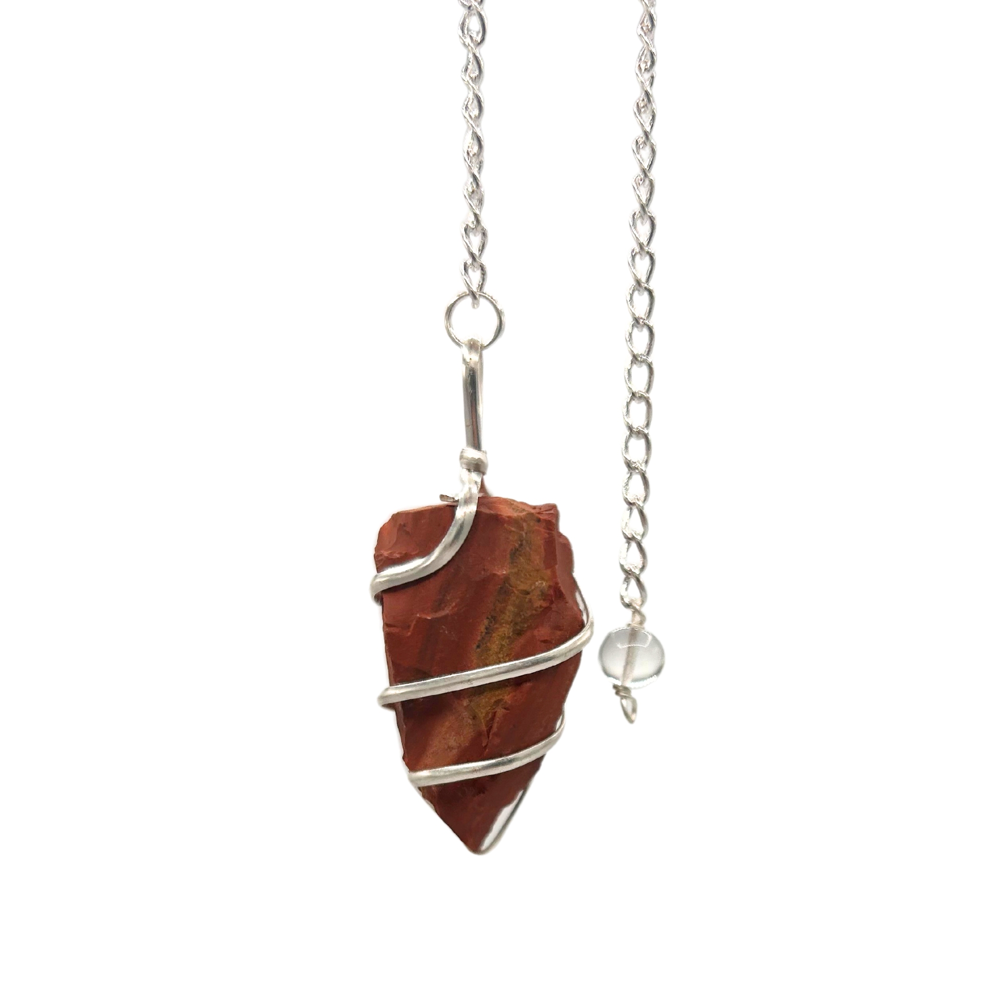 Raw Gemstone Pendulum - Red Jasper (SpecMP-56)