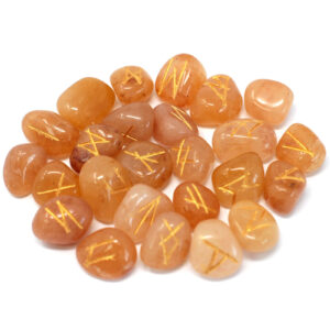 Runes Stone Set in Pouch - Yellow Aventurine  (Rune-38)