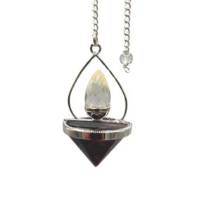 Gemstone Lantern of Life Pendulum - Amethyst & Rock Quartz (SpecMP-66)