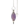 Lingam Shaped Gemstone Pendulum - Amethyst  (GemMP-31)