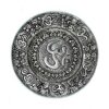 Polished Aluminium Om Round Incense Holder 11cm  (PAIH-01)