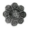 Polished Aluminium Tibetan Symbols Incense Holder 12cm  (PAIH-04)