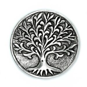 Polished Aluminium Tree of Life Incense Holder 10cm  (PAIH-05)