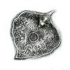 Polished Aluminium Elephant Leaf Incense Holder 11cm  (PAIH-06)