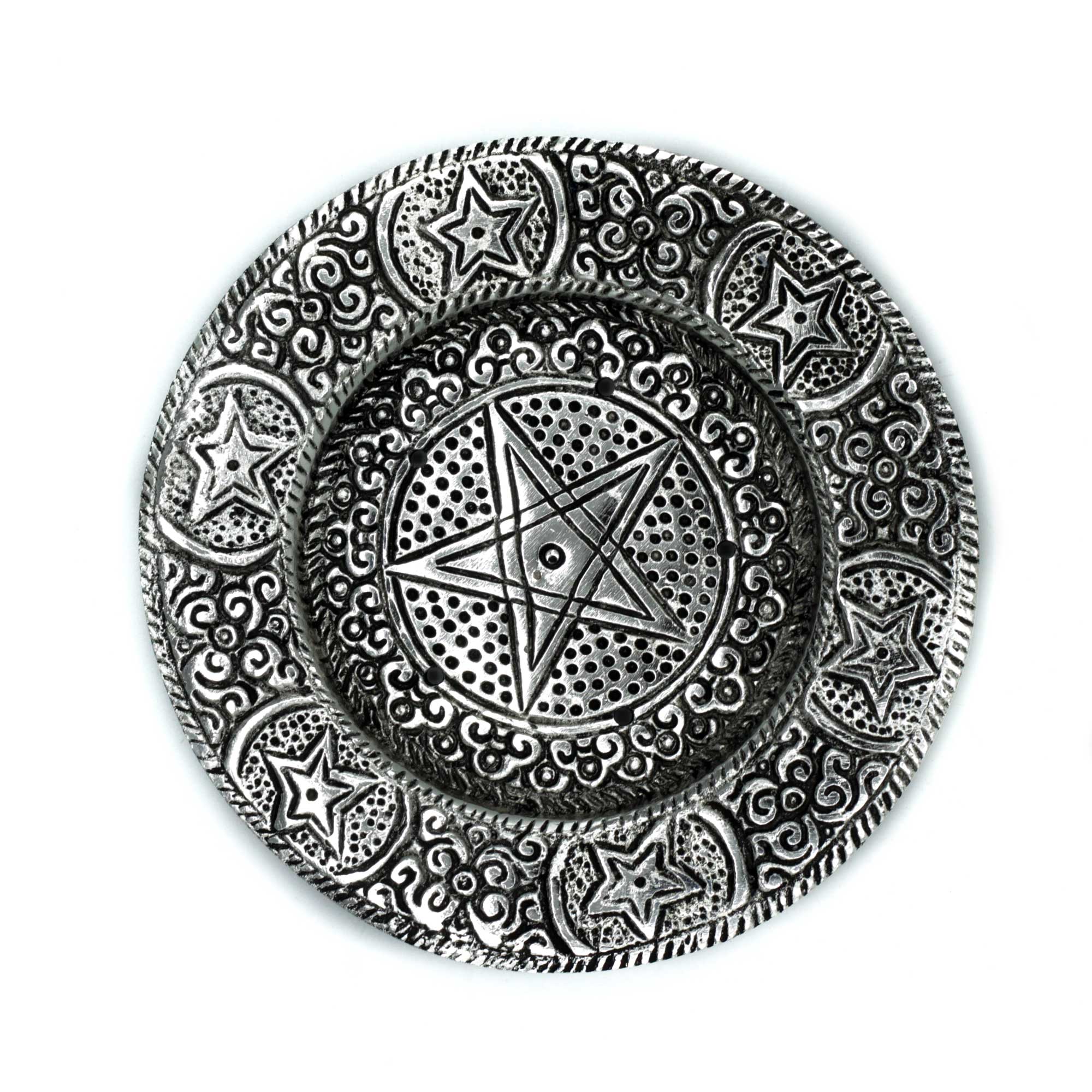 Polished Aluminium Pentagon Incense Holder 11.5cm  (PAIH-08)