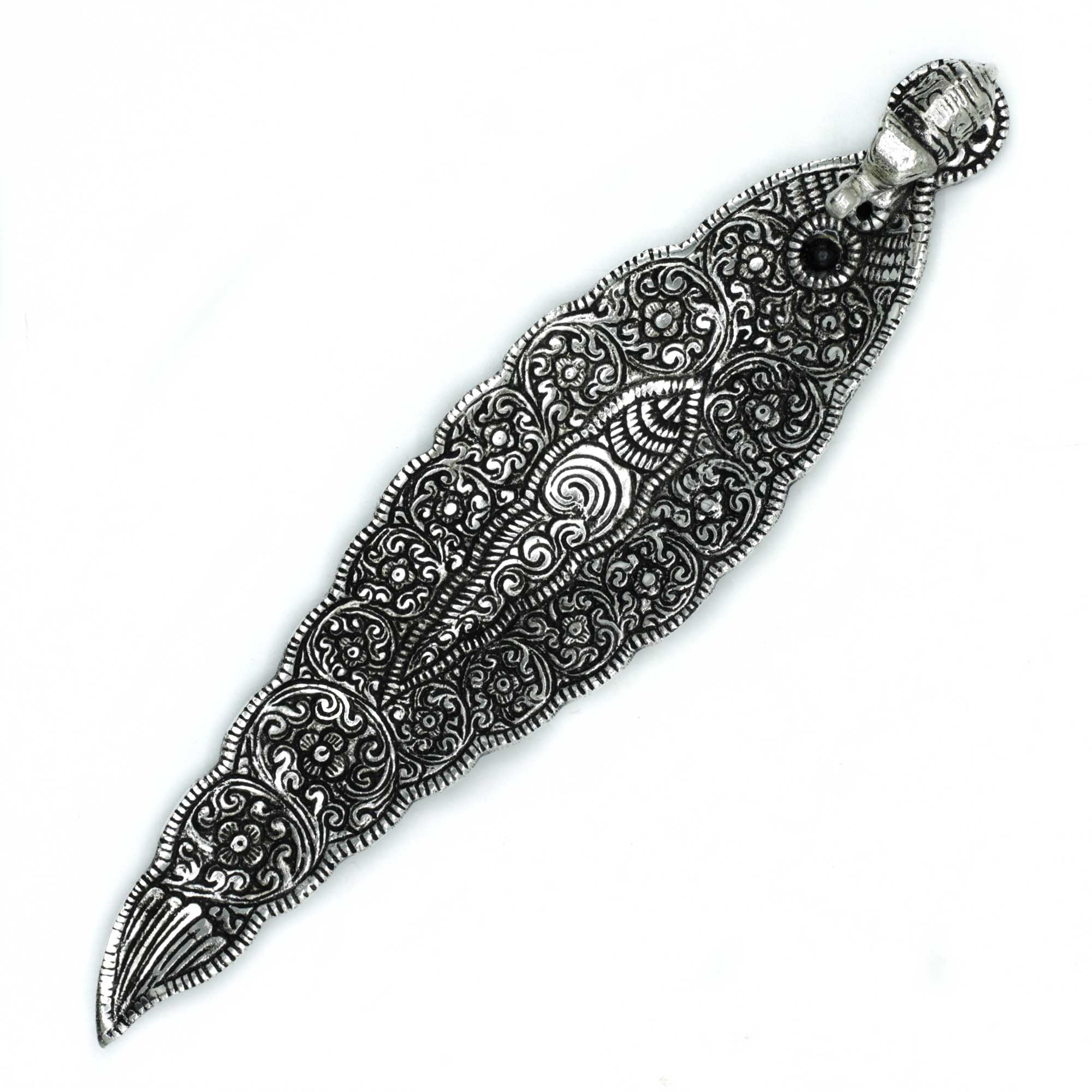 Polished Aluminium Elephant Long Incense Holder 20cm  (PAIH-10)