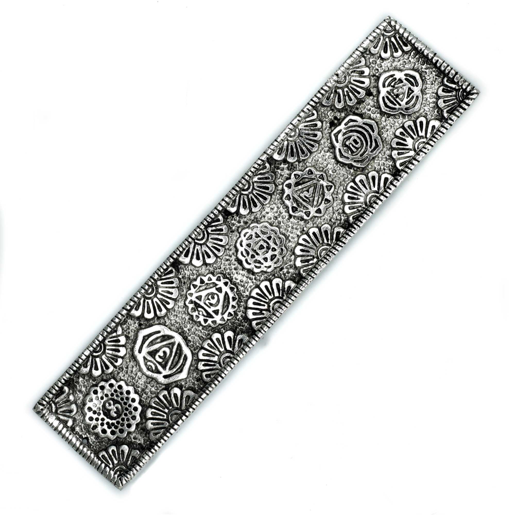 Polished Aluminium Chakra Long Incense Holder 23cm  (PAIH-11)