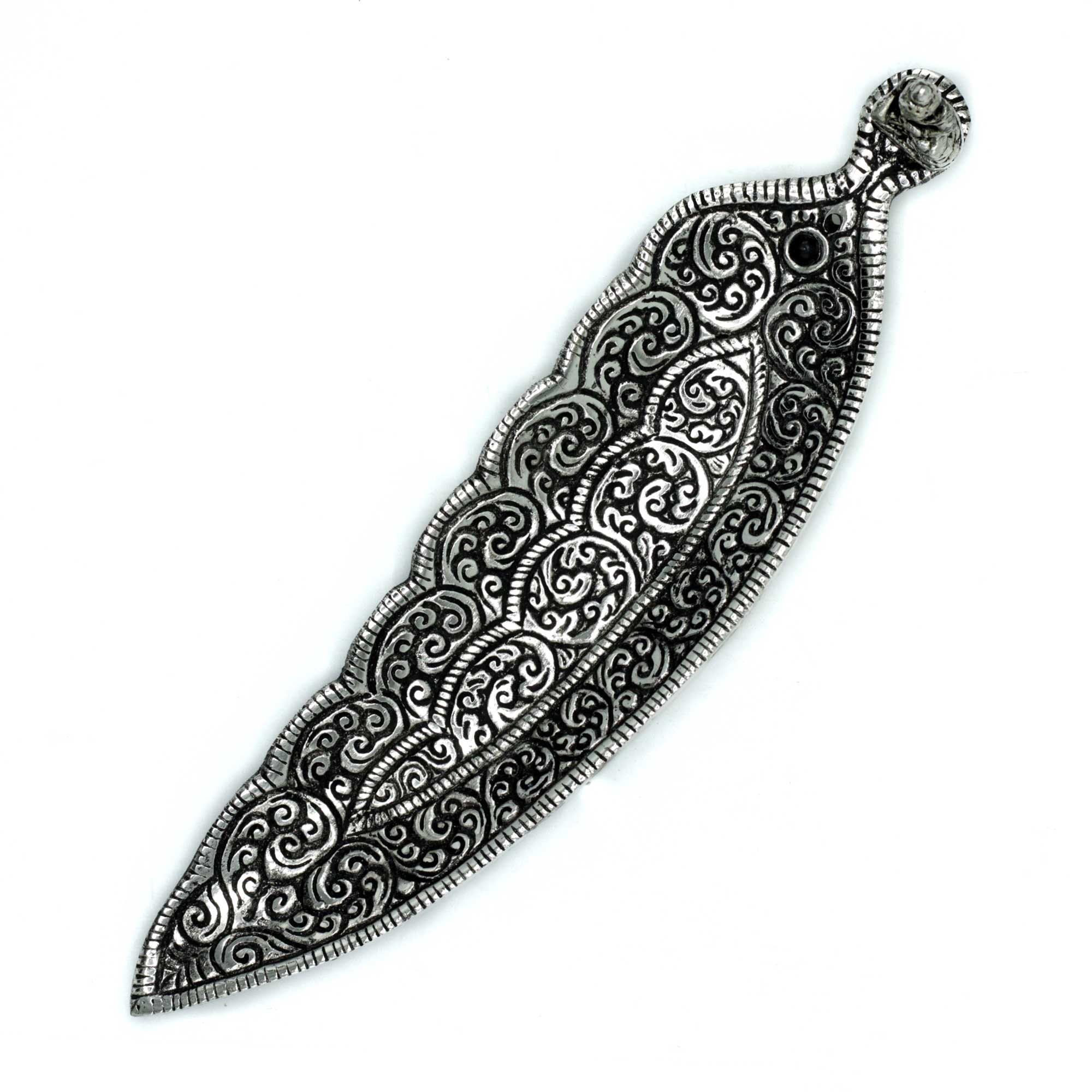 Polished Aluminium Buddha Long Shaped Incense Holder 23cm  (PAIH-12)