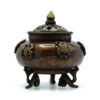 Brass Tibetan Incense Burner - Six Symbols Standing Pot  (ATIH-03)