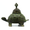 Brass Verdigris Tibetan Turtle Incense Holder - Lrg  (ATIH-08)