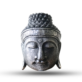 Home Decoration Buddha Head - 25cm - Silver Shine Finish  (HDBH-04)