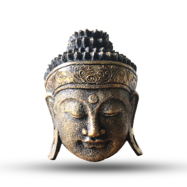 Home Decoration Buddha Head - 25cm - Gold Shine Finish  (HDBH-05)
