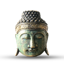 Home Decoration Buddha Head - 25cm - Green Shine Finish  (HDBH-02)