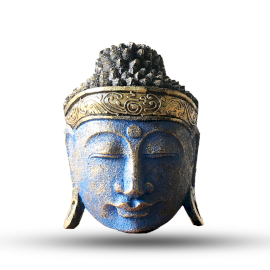 Home Decoration Buddha Head - 25cm - Blue Shine Finish  (HDBH-01)