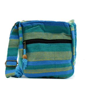 Lrg Nepal Sling Bag  (Adjustable Strap) -  Spring Meadows Green & Blue  (NSBag-17)