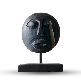Timor Tribal Decorative Mask - Black 27x20cm  (VINTEP-10)