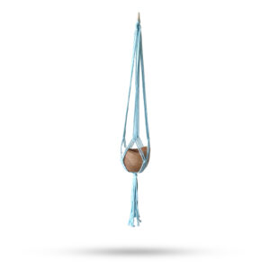 Macrame Pot Holder Classic - Powder Blue Med Pot (MacP-08)