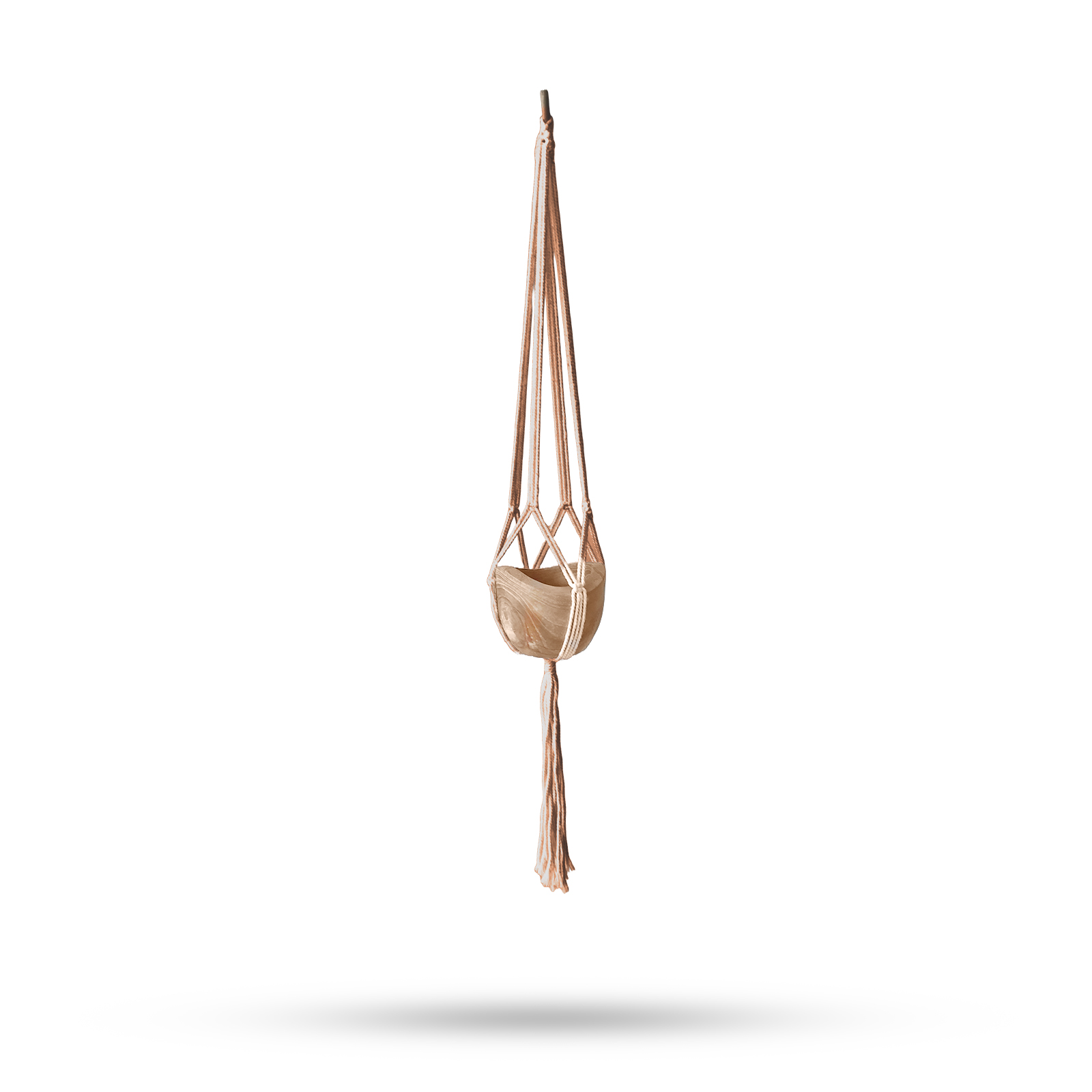Macrame Pot Holder Classic - Chocolate Med Pot (MacP-09)