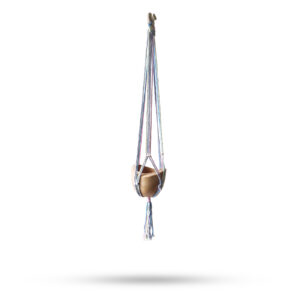 Macrame Pot Holder Classic - Pastal Tones Bathroom Med Pot  (MacP-10)
