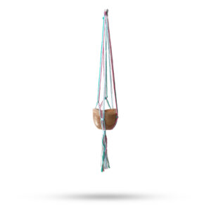 Macrame Pot Holder Classic - Pastal Tones Terrace Med Pot  (MacP-11)