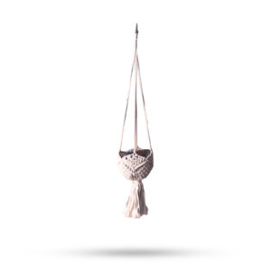 Macrame Pot Holder Decorative - Beige  (MacP-14)