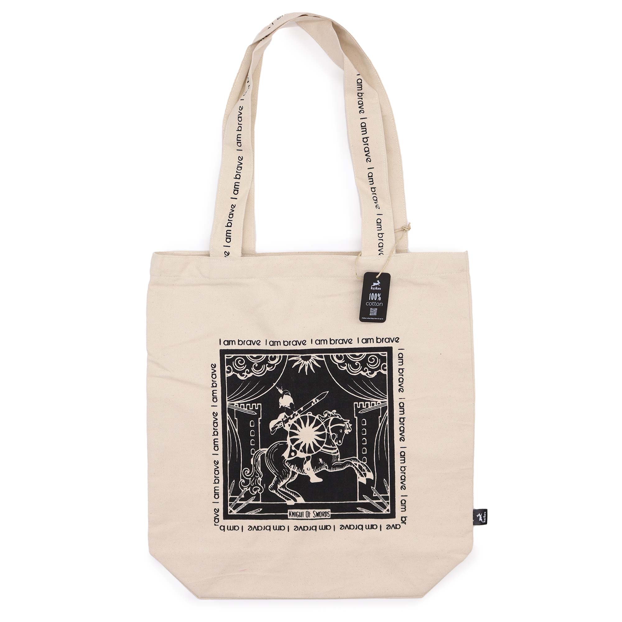 Hop Hare Tote Bag - I am Brave - 10oz Cotton canvas (HHTB-02)